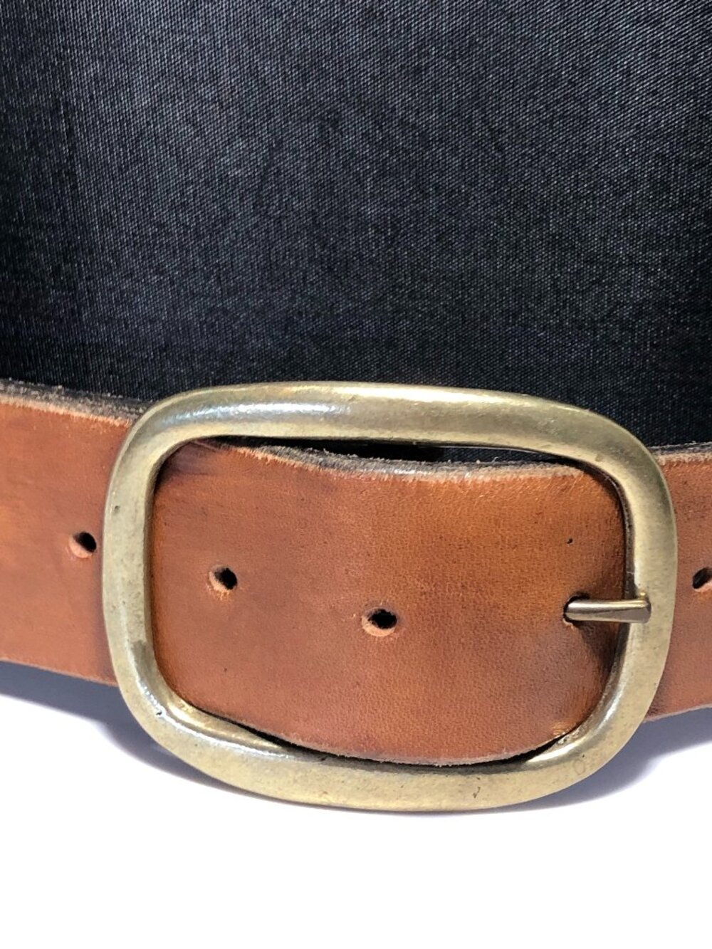 Big Brass Buckle Belt Brown Leather